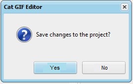 Save changes to the project?